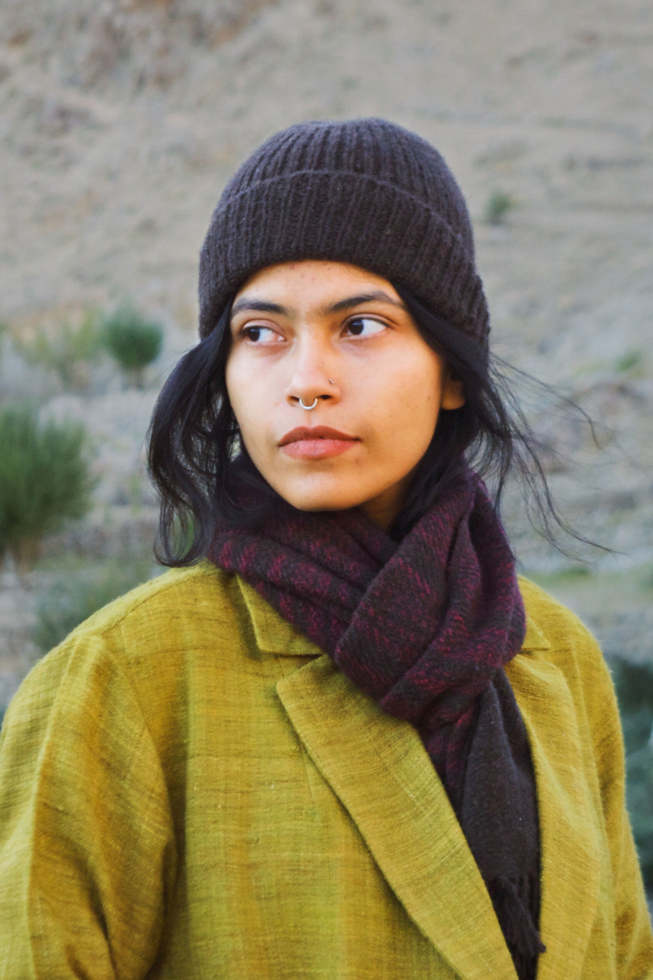 帽子 HYKE 25AW RIBBED KNIT WOOL BEANIE The Classic Rib Beanie Yak Wool Khullu | 100% Handspun