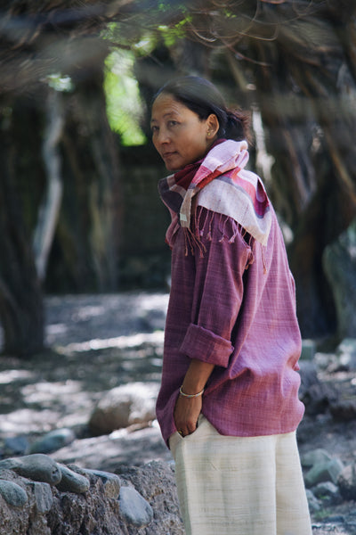 Dusk Shirt Plum Eri Silk