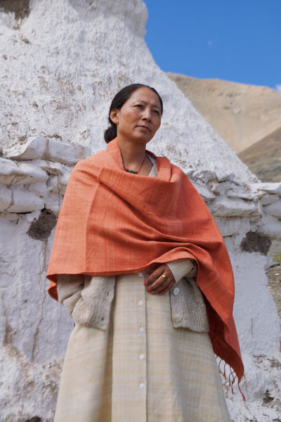 Scarf Eri Silk Coral