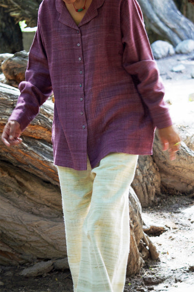 Dusk Shirt Plum Eri Silk