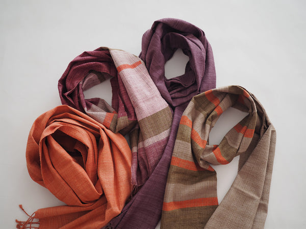 Eri Silk Scarf Autumn Leaves