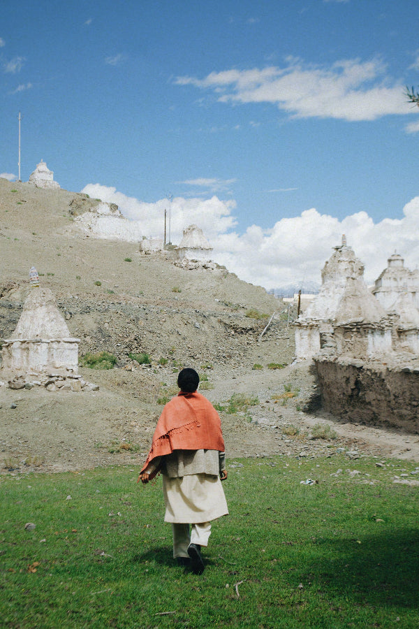 Scarf Eri Silk Coral