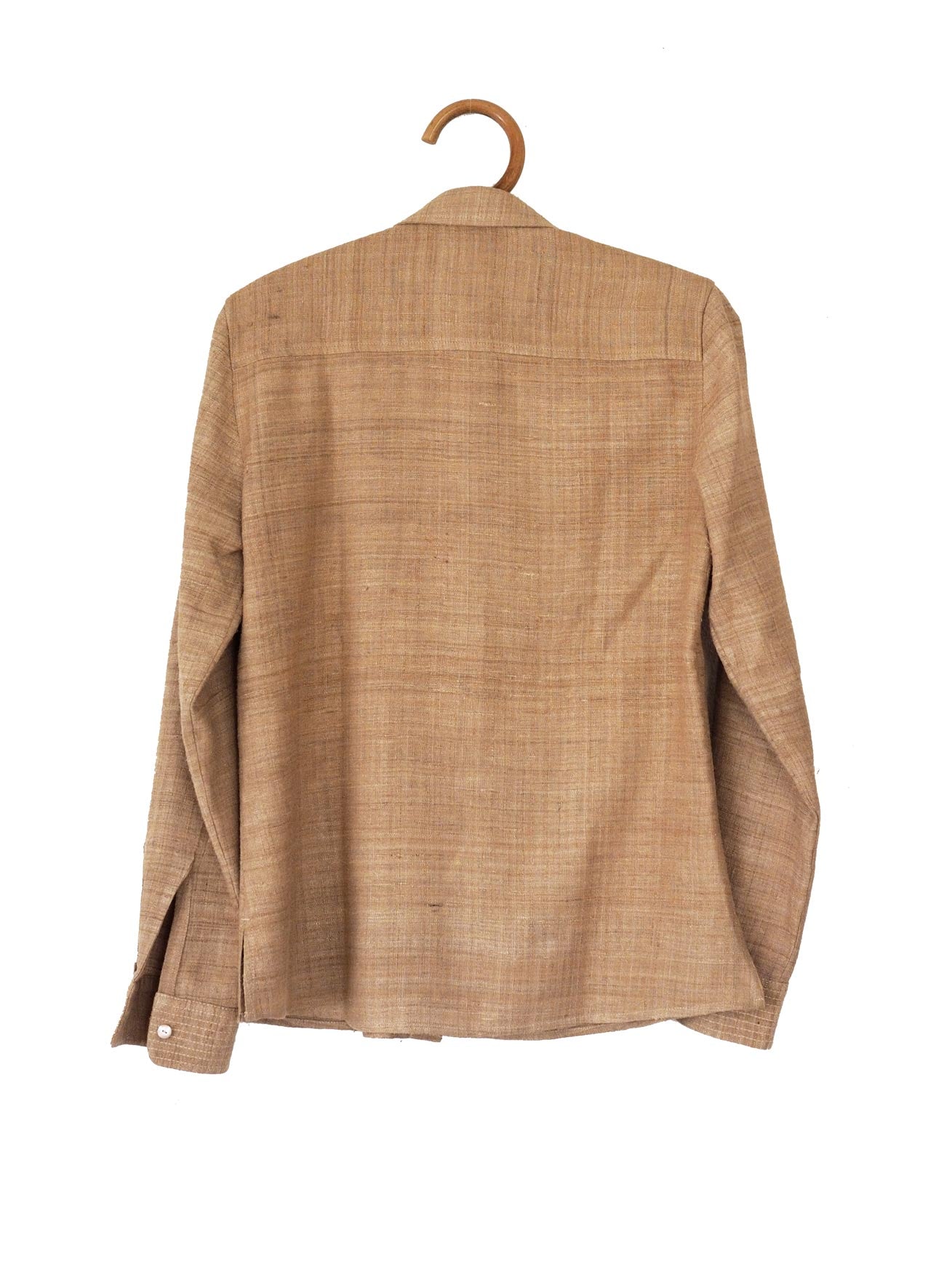 Luxurious eri silk button up shirt for women ethically made in Assam and Ladakh. Handspun and handwoven clothing and naturally dyed garments.