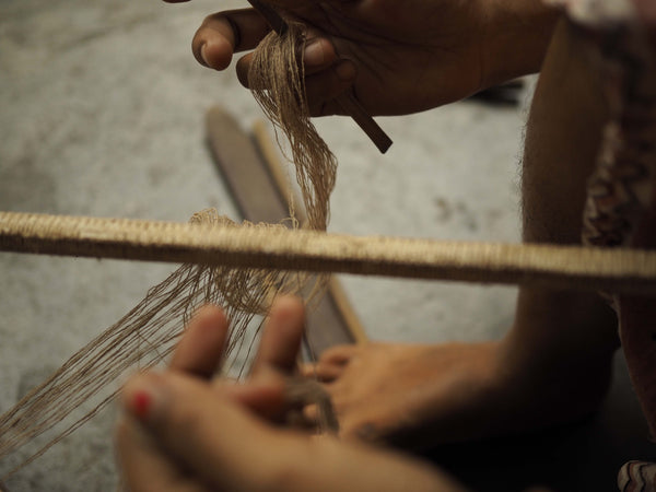 Weaving of eri silk on a handloom