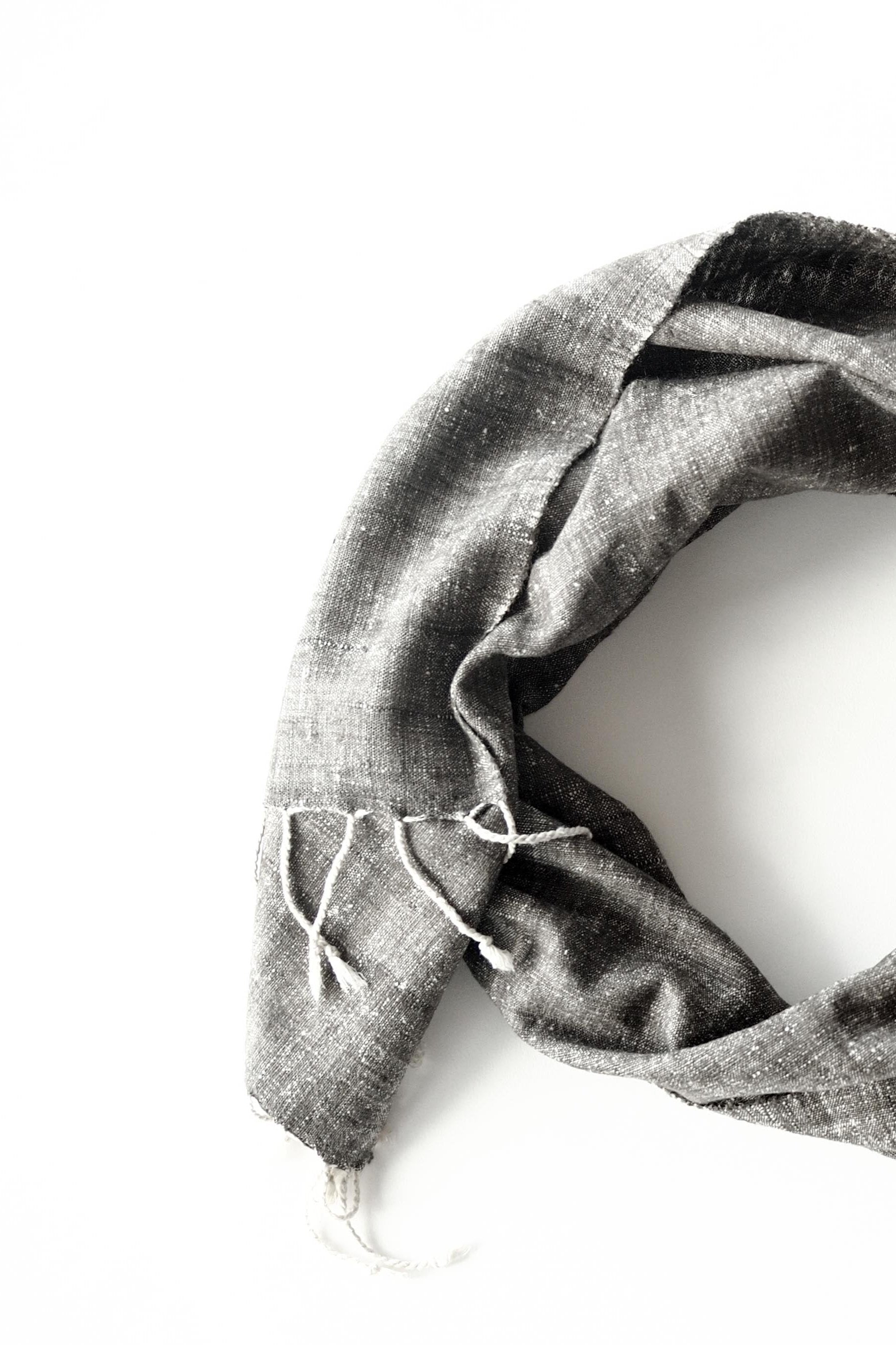 Eri silk scarf from India handspun and handwoven. Naturally dyed with Assamese tea and iron. Organic and natural material, 100% peace silk. Slow and ethically made.  