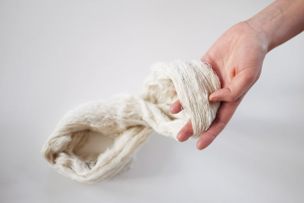 Handspun peace silk yarn for weaving