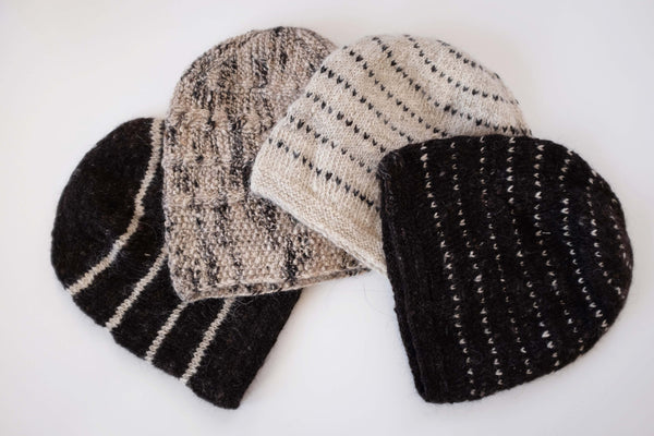 Handspun and handknitted beanies from organic lambswool from Ladakh. 100% natural fibers. Slow and mindfully made.