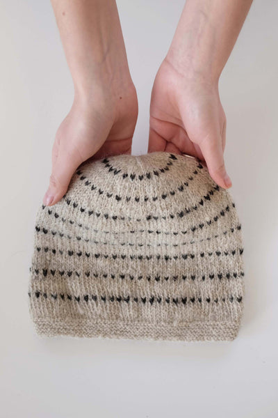 Handspun and handknitted beanies from organic lambswool from Ladakh. 100% natural fibers. Slow and mindfully made.