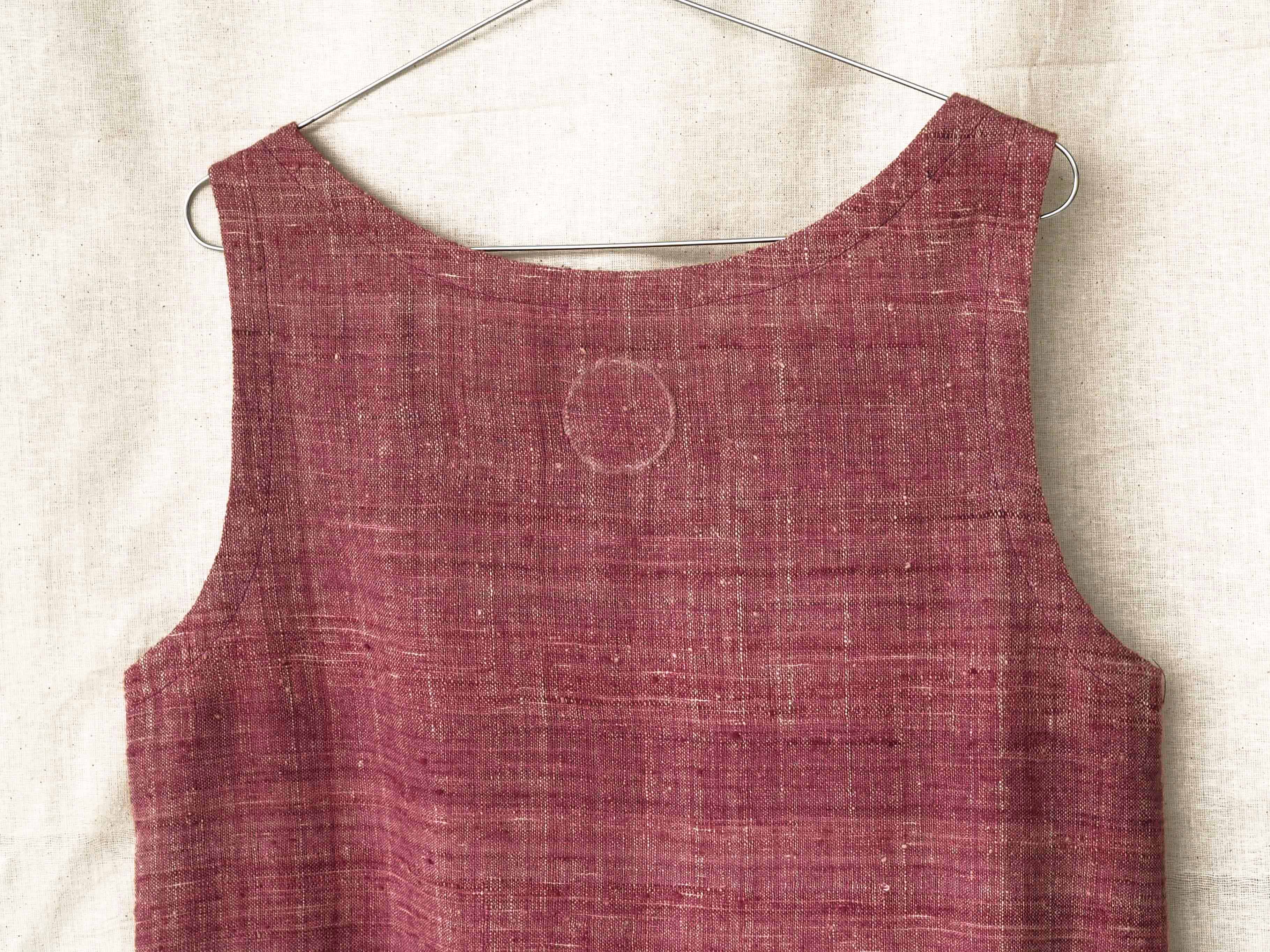 Handspun and handwoven eri silk dress in dark pink. 100% natural fiber. Ethically made, slow fashion.